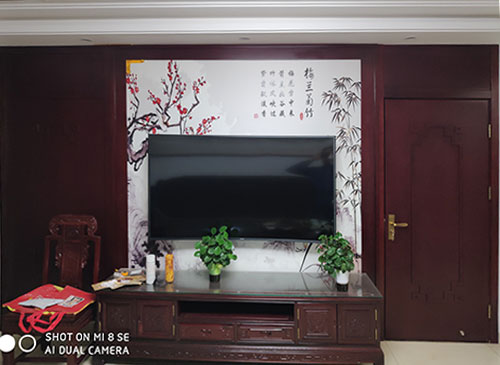 遵义中式家庭装修电视柜效果展示